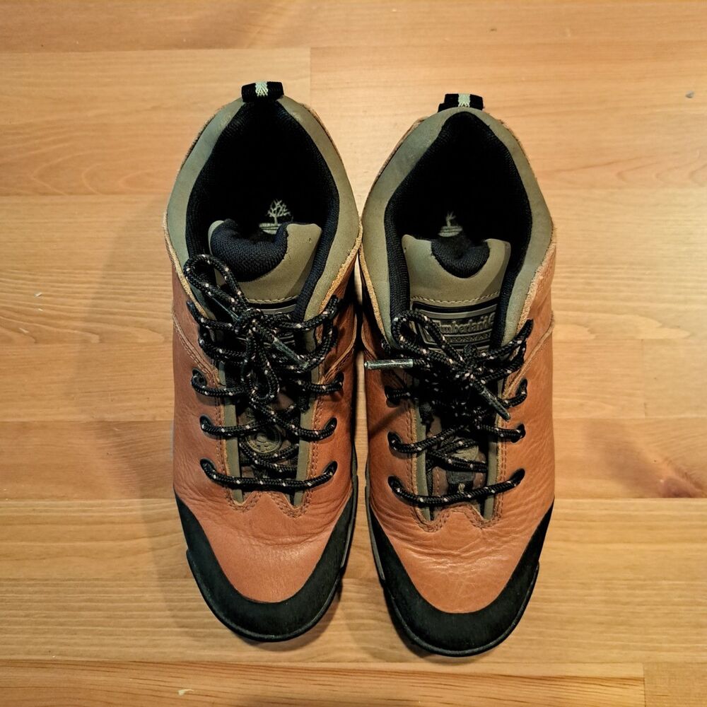 Timberland ACT Womens 9M Brown Leather Lace Up Ankle Boots Active Comfort Tech